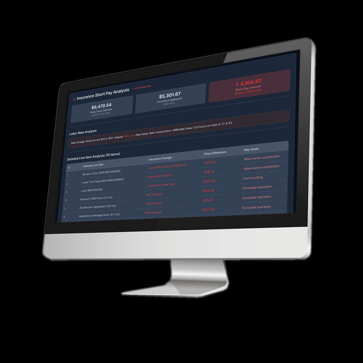Reclaimr running on a desktop monitor